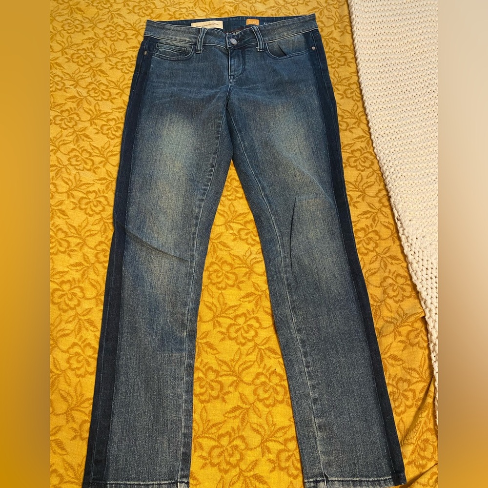 Anthropology Pilcro and the Letterpress Blue Skinny Jeans with Natural Fading